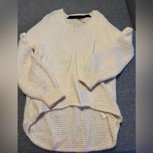 Free People Oversized Cozy Cream Knit Sweater